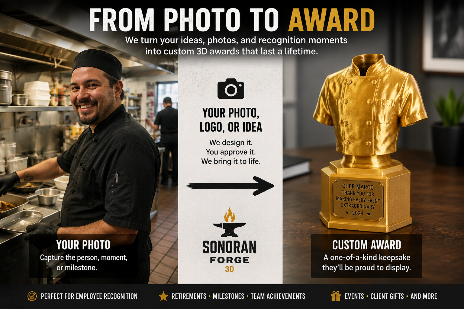 Custom Trophies & Awards Design Deposit