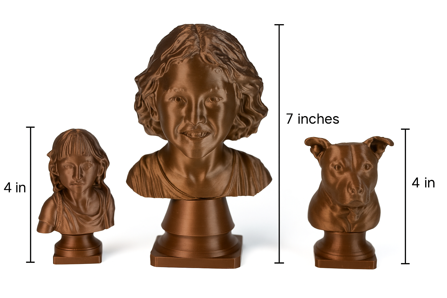 7 INCH Custom 3D Printed Bronze Portrait Bust – From Your Photo | Sonoran Forge 3D (Copy)