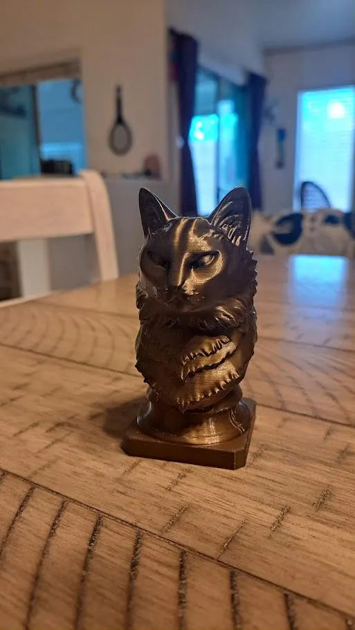 Custom Pet Memorial Bust From Photo | Bronze Style 3D Printed Dog or Cat Portrait Keepsake 7 inches