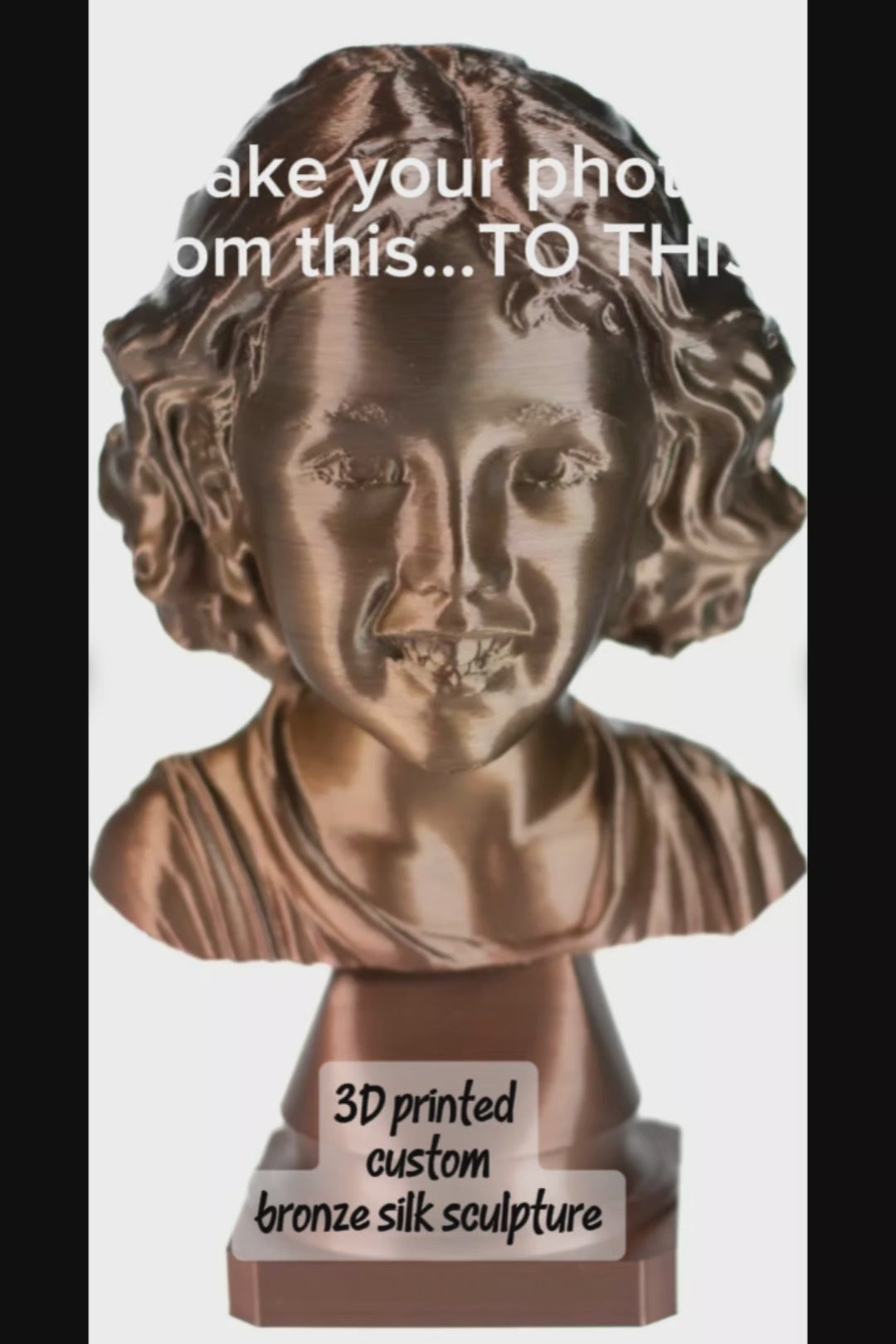 7 INCH Custom 3D Printed Bronze Portrait Bust – From Your Photo | Sonoran Forge 3D (Copy)